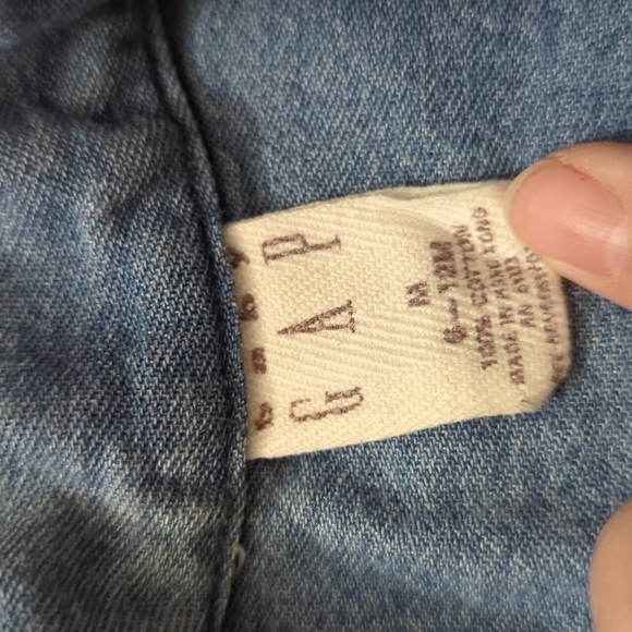 Gap Baby Gap Colorful Embroidery Floral Heart Buttons Soft Denim Vest 6-12 Month - Picture 5 of 7